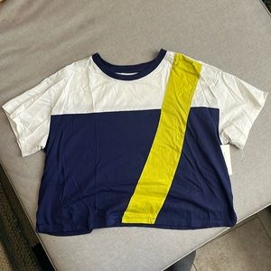 NWT Anthropologie Colorblock Cropped Tshirt